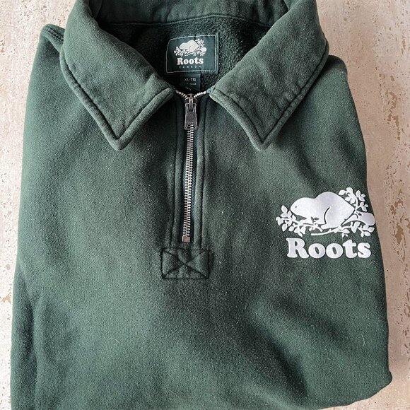 Dark Green Roots Quarterzip - Picture 1 of 3